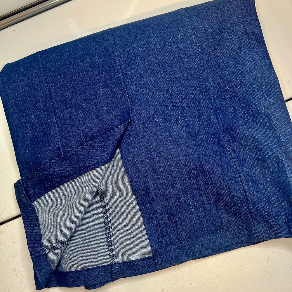 Unique Vintage Blue Embroidered Western Jean Skirt - Picture 3 of 7